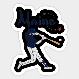 Maine USA Baseball Sticker